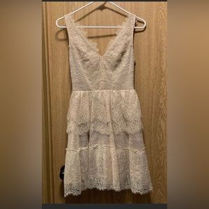 BCBGMaxAzria Nude Sleeveless Lace Dress